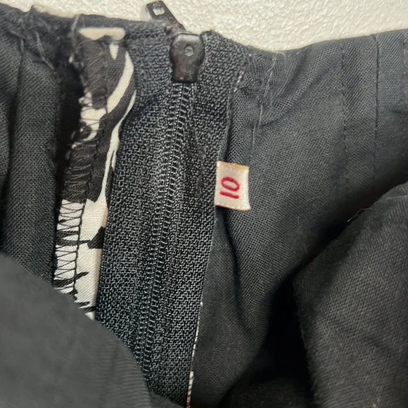 VINTAGE strapless dress/gown black and white floral print size 10 - Picture 6 of 6